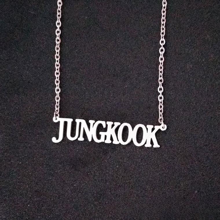BTS Member Name Letter Necklace, Bangtan Boys Pendant with Group/Member Name, Kpop ARMY Fans Jewelry Gift