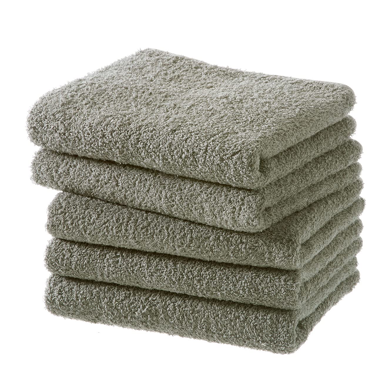 

Hotel Long 5-Piece Set of Japanese-Made Senshu Face Towels (Approx. 32 x 100cm), Gray