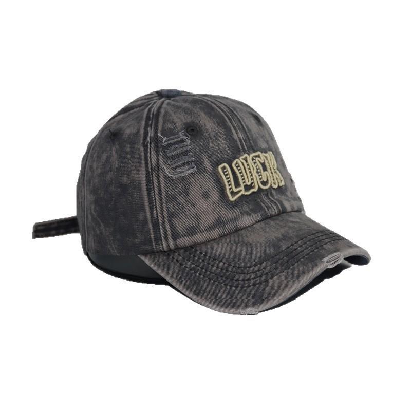Vintage Cotton Baseball Cap With Embroidery And Wide Brim For All Seasons