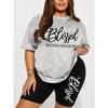 Sets for Women Summer 2 Pieces Blessed Printed Offers and Liquidation Everything Cheap Elegant Women's Sets Short Sets