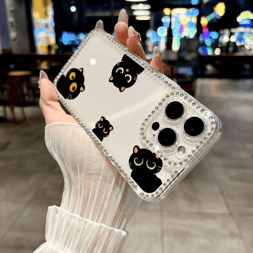 Bracelet Chain Phone Case For iPhone 17 16 15 13 14 for 17Air 17 12 14 16 Pro 17 14 16 Pro Max Sparking Diamond Cute Pattern Hard Cover With Lanyard