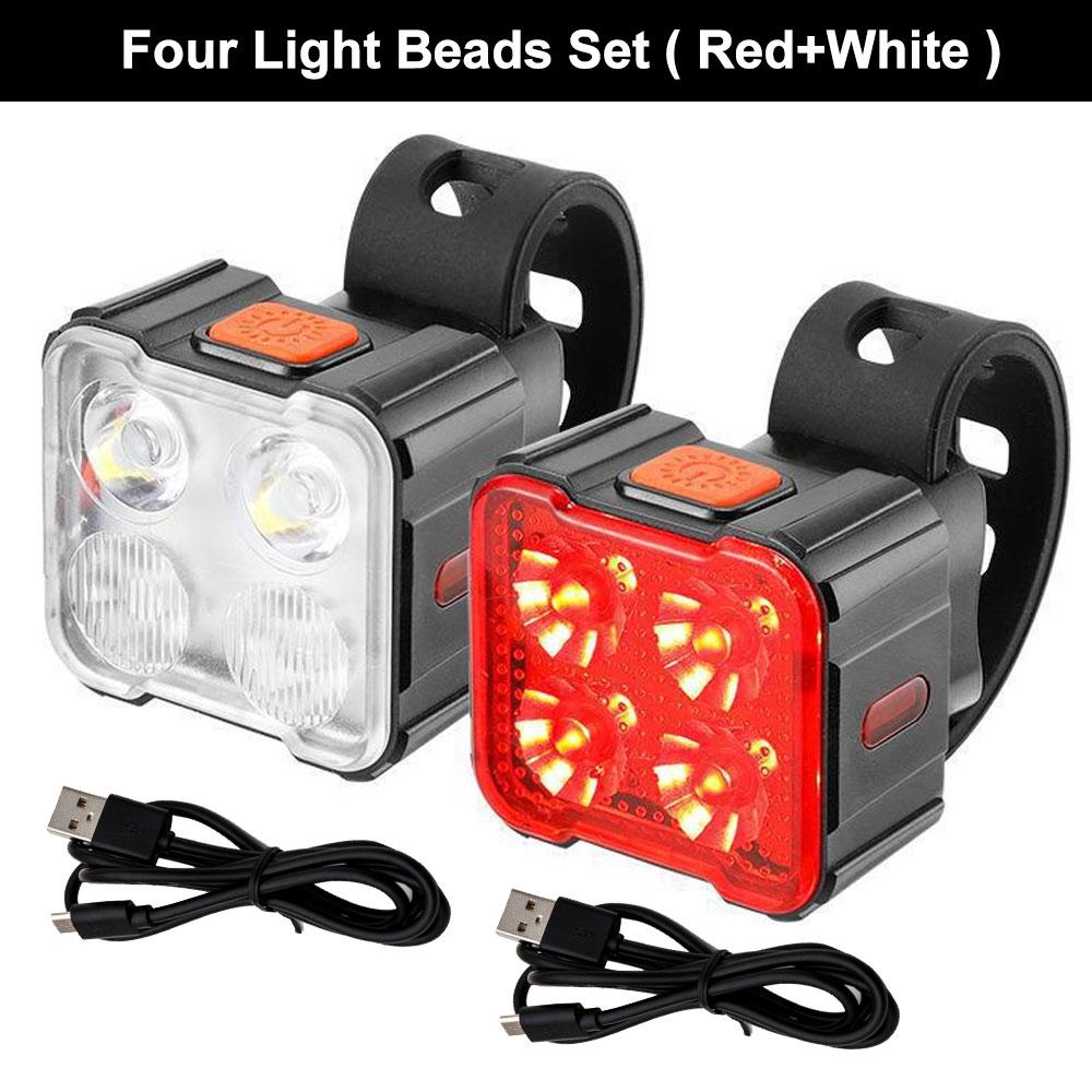 Cycling Taillights 4/6 Lights Warning Light MTB Road Bicycle Lights Waterproof Night Safety Tail Lights Lamp Riding Accessories