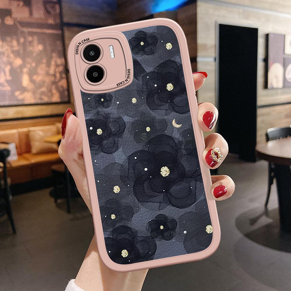 

Черный чехол для телефона из искусственной кожи с рисунком камелии для iPhone 15 14 13 12 Pro Max Samsung Galaxy S23 Ultra S20 FE A52 Redmi Xiaomi POCO Мягкий чехол Xiaomi 13T Pro