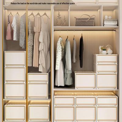 Milk White Stackable Multifunctional Storage Box for Wardrobe, Toys, Snacks