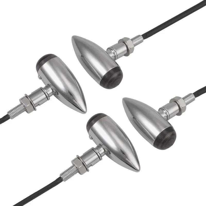 For Harley Touring Road Glide Sportster Bobber Chopper Motorcycle Bullet Turn Signal Indicator Light Universal Lamp 10mm Thread