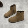 New Retro Boots, Round-toed Ankle Boots, Simple and Casual Mid-calf Women's Boots and Shoes