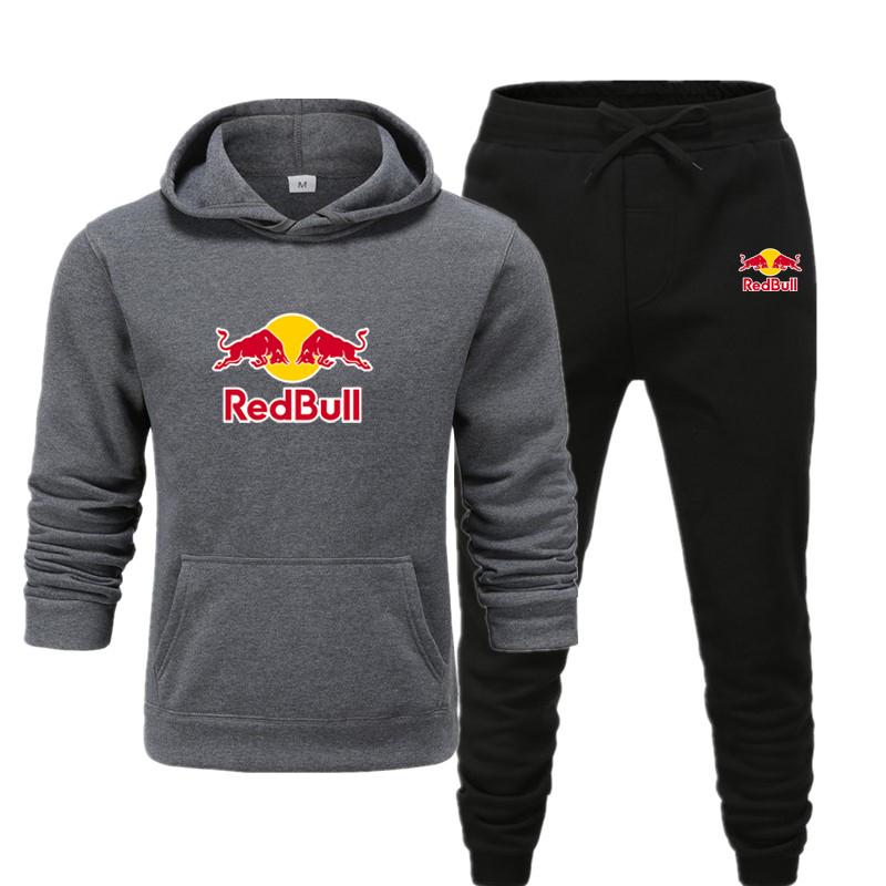 Red Bull Men/women Sportswear Sets Spring Autumn Brand Hooded Sweatshirt Casual Tracksuit Men 2 Piece Hoodies + Pants Men Clothing