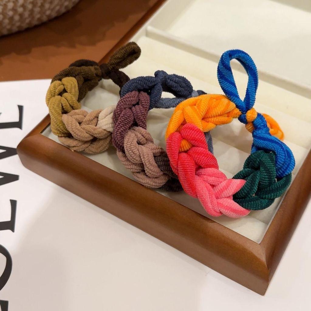 Vielseitige handgestrickte elastische Haargummis für Pferdeschwänze und Haarstyling