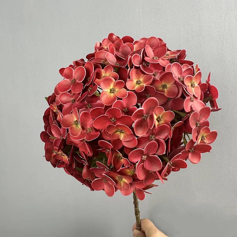 

3D Printing Simulated Flowers Big Hydrangeas Hotel Decorative Fake Flower Artificial White Hydrangea Branch Cafe Decoration красный