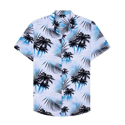 Summer Hawaiian Shirt 3d Printed Color Plant Men's and Women's Beach Short-sleeved Shirt for Fashionable Men