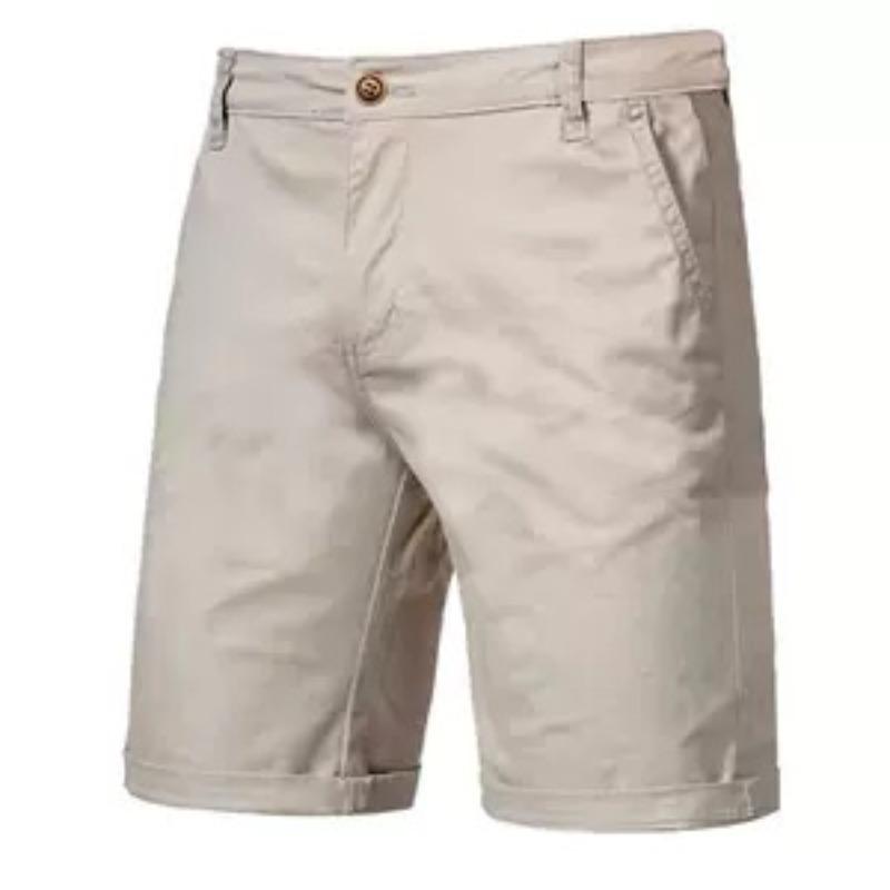 Summer Casual Shorts Men s Straight Slim Five-point Pants Large Size Solid Color Men s Tooling 30 хаки