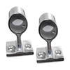 2Pcs Marine Boat 1" 25mm 60 Degree Front Base Stanchion Hand Rail Fitting Silver 316 Stainless Steel