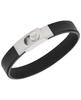 Emporio Armani Silver Stainless Steel Black Leather Strap Bracelet One Leather Stainless No Men's & Women's & (Model EGS3087040), Size, Steel,