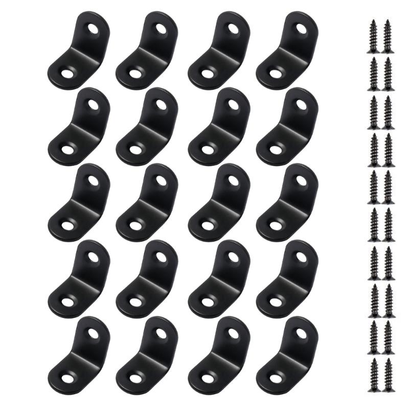 

Pack of 20 Metal Corner Supports Steel Support Small Metal Supports Angles Brackets set for Stabilizing Furniture