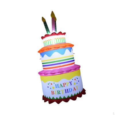 Inflatable Happy Birthday Cake Outdoor Decoration for Indoor Yard