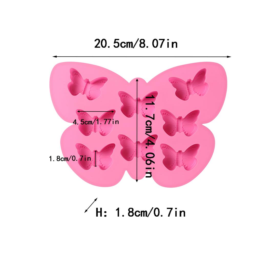 1pc 8Cavity Butterfly Silicone Baking Mold Non Stick Cake Chocolate Mould Oven Microwave DIY Baking Tool for Home Kitchen Bakers