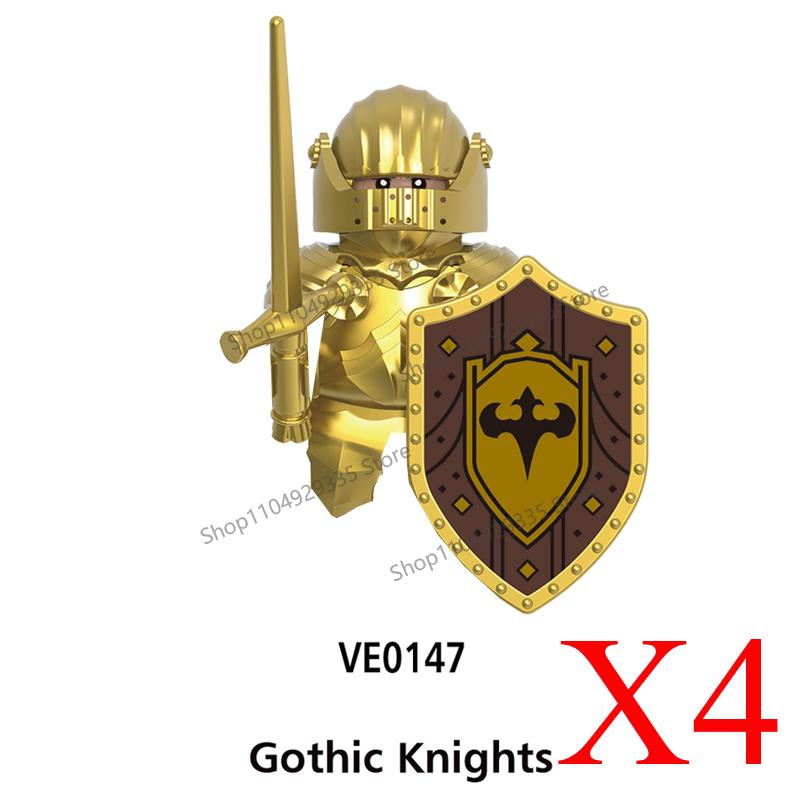 MOC Mittelalterliche Bausteine Zubehör Burgen Gotische Ritter Drache Löwe Krieger Pferd Helme Schilde Rüstungen Äxte Steine Spielzeug