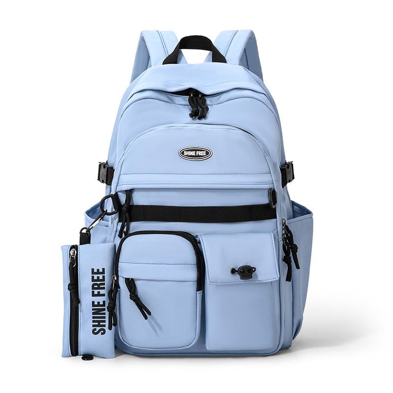 

Рюкзак для ученика средней школы, женский рюкзак большой вместимости, мужской кампусный рюкзак синий