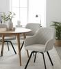 Upholstered Swivel Chair Panko Fabric Beige