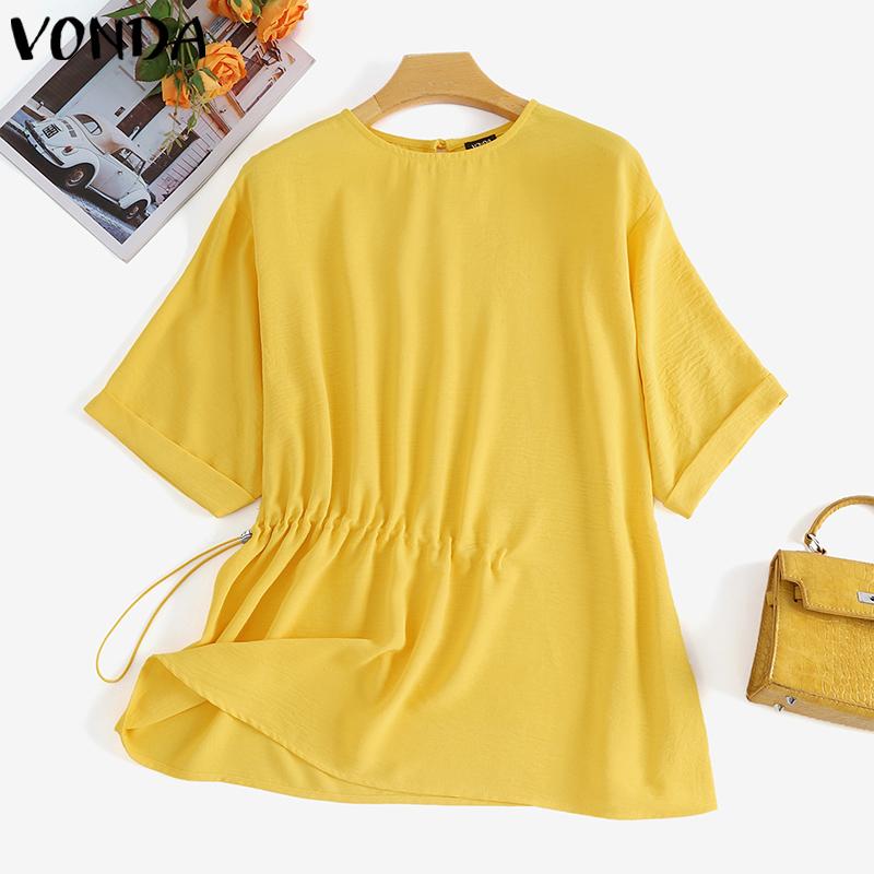 

Женские летние топы VONDA с ​​короткими рукавами и шнуровкой нестандартной формы