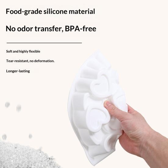 Silicone Cake Mold Flexible Food Grade Baking Mold for Oven And Freezer Non-Stick Heart Shape Dessert Mold for Mousse Cookies Jelly