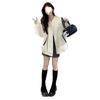 Women's American Apricot Baseball Jacket - Versatile Autumn/Winter Korean Style Top Coat With High-End Feel