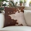 Brown White Cow square Jacquard Pillow Cover for Sofa Office Waist Cushion Cover Home Decorative Pillowcase