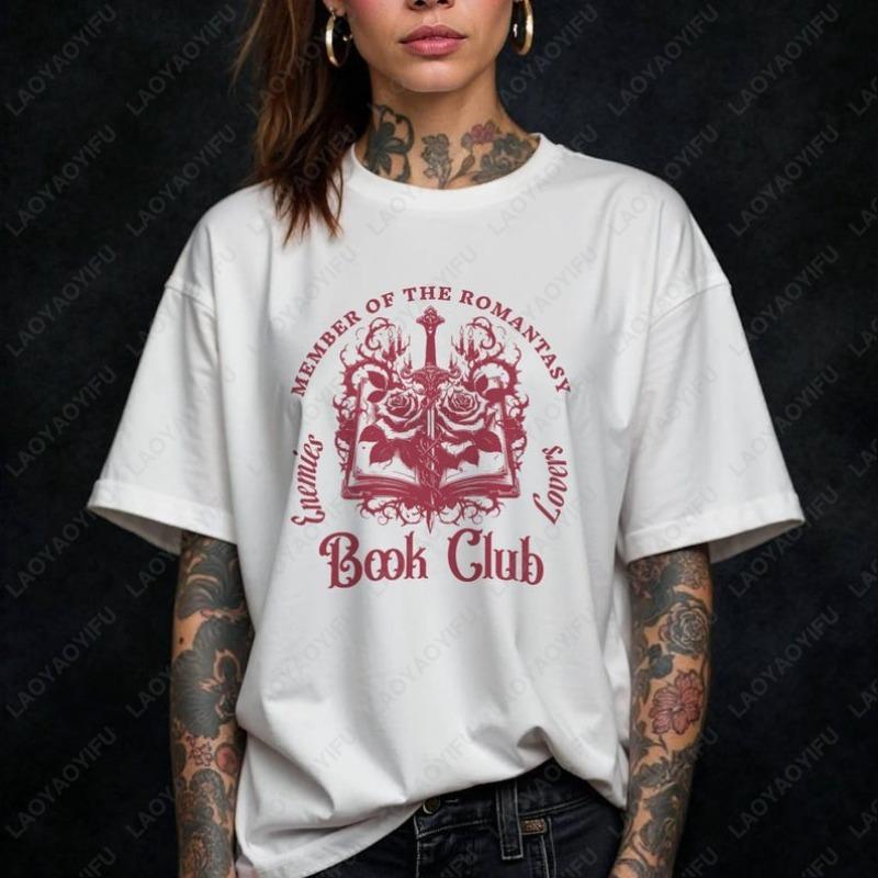 Member Of The Romantasy Book Club Unisex Cotton Shirts Romantasy Book Lover Club Tee Reader Gift Fantasy Reader Dark Y2K Clothes