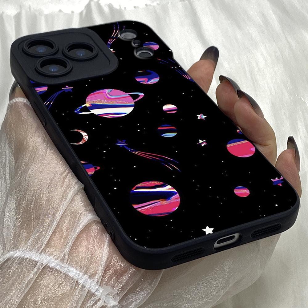 M454 Cute space astronaut moon Art design Angel Eyes Soft Phone Case for iPhone Samsung Galaxy Xiaomi Rdemi Huawei Honor Infinix Realme OPPO All Model