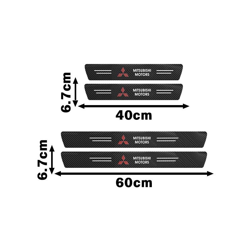 For Mitsubishi Ralliart Lancer 9 EX Outlander Carbon Fiber Car Threshold Protective Film Anti Scratch Stickers Rear Bumper Guard
