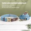 Personalized Dog Collar Leash PU Leather Dog Collars With Walking Lead Rope Free Custom Pet ID Necklace for Small Large Dogs Pug