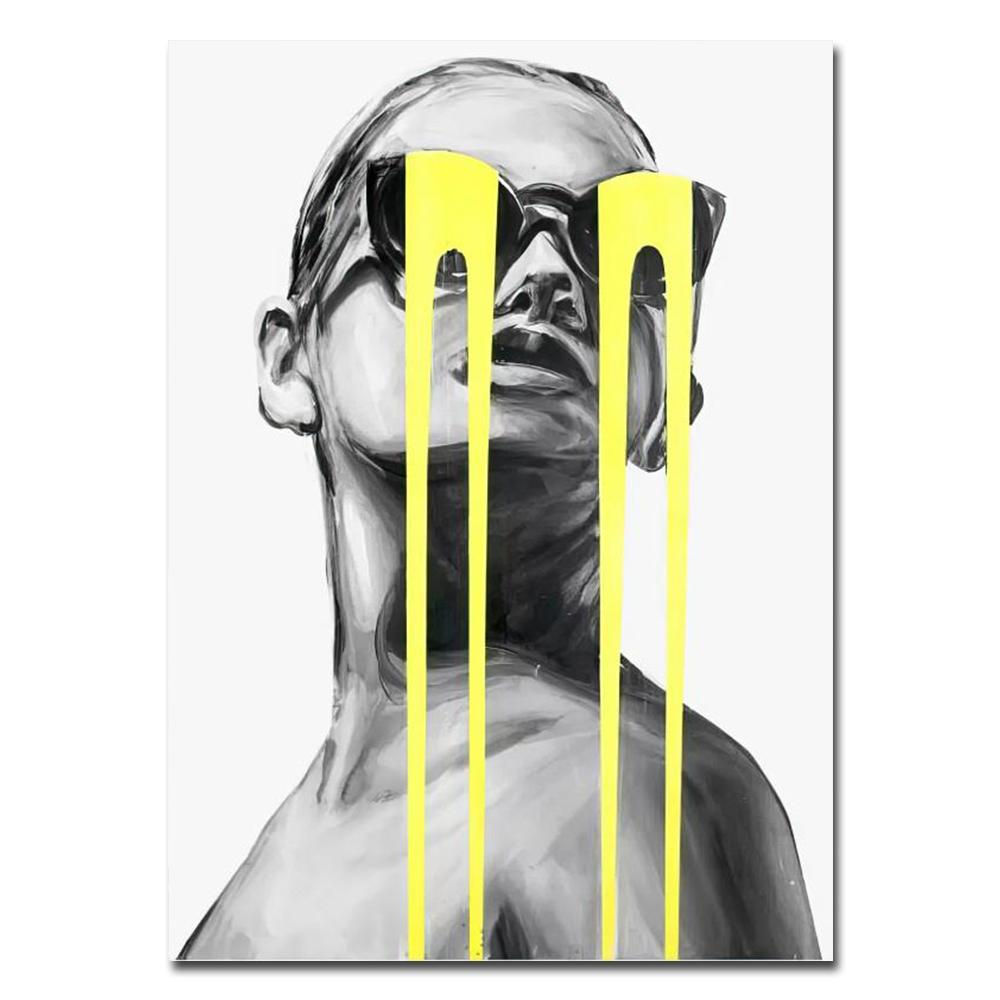 Abstract Fashion Woman Sunglasses Wall Art Poster Modern Popular Home Living Room Decoration Canvas Painting Mural Print Picture