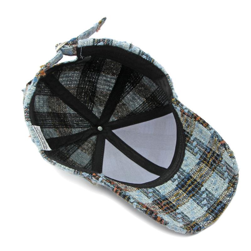 Plaid Hard Top Baseball Cap Damen Outdoor Sonnenschutzhut