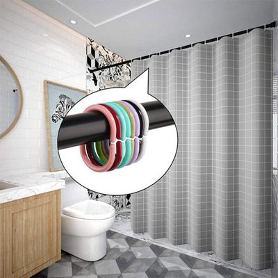 12Pcs Shower Curtain Hook Heavy Duty Universal Bathroom Shower Rod C-shaped Ring Hanger