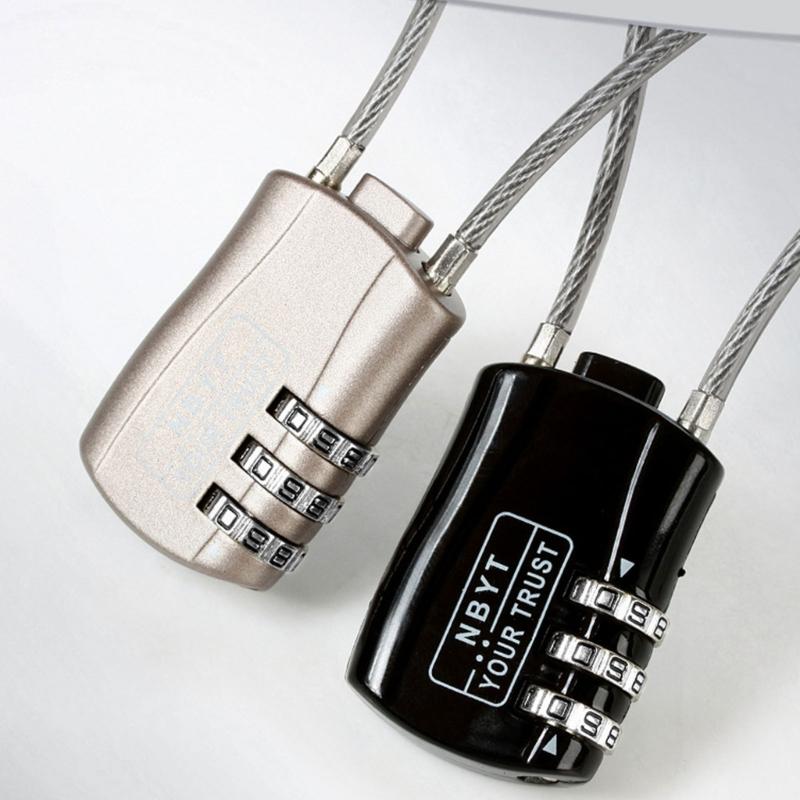 Motorcycle Helmets Lock, Combination Passwords Lock Cable Padlock Cable Lock for Cycling Helmets Travel Luggage Security