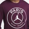 Jordan Paris Saint-Germain Round Neck Solid Letter Print Long Sleeve T-Shirt Men Tops Burgundy CK9782-610