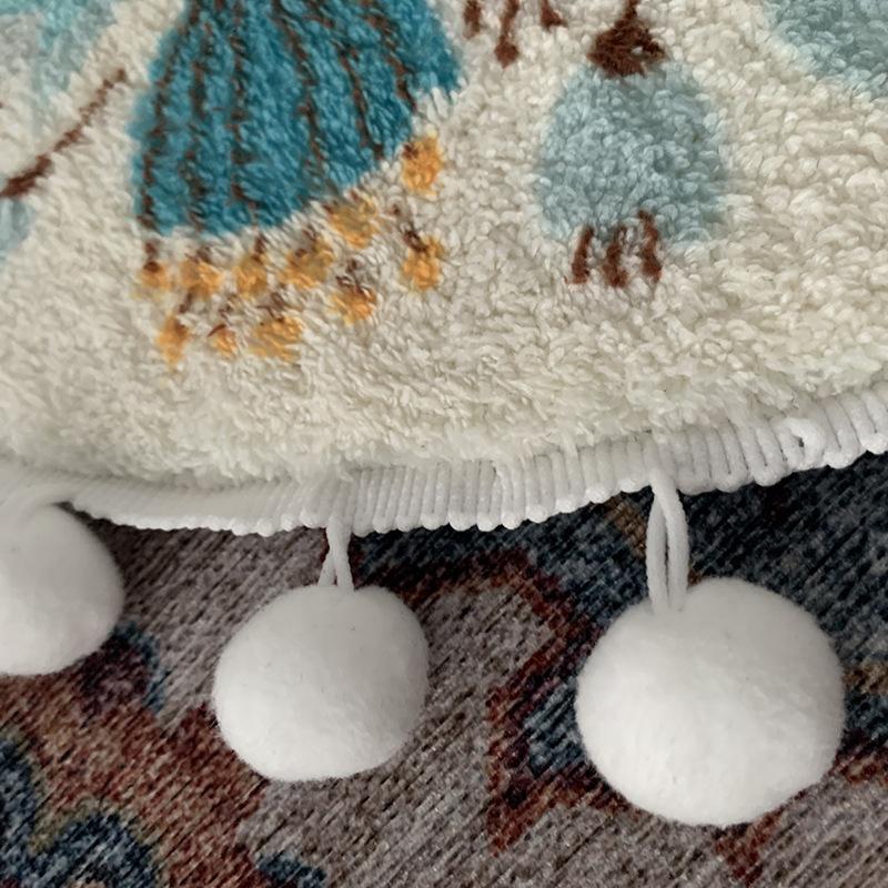 Circular Carpet Home Bedroom Carpet Coffee Table Window Mat Ethnic Style Circular Carpet