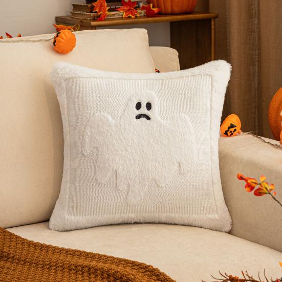 Decorative Pillow Case Ghost Pumpkin Cat Pattern Pillow Cover Removable Easy To Clean Washable Throw Pillow Case