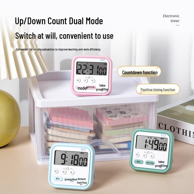 

Таймер для экзамена по самодисциплине студента и кухонные часы для выпечки Blue/White - 1 Pack + Battery