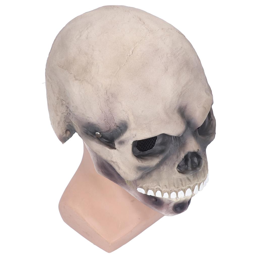 Halloween Scary Skull Mask Adult Full Head Latex Skull Helmet Glowing Eyes with Moving Chin