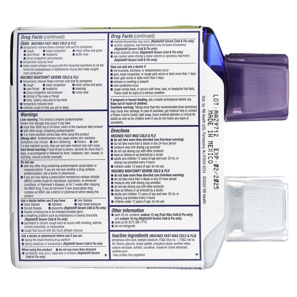 Day & Night Cold & Flu Pack, Maximum Strength, Ages 12+, 2 Bottles, 180 Ml (6 Fl Oz) Each