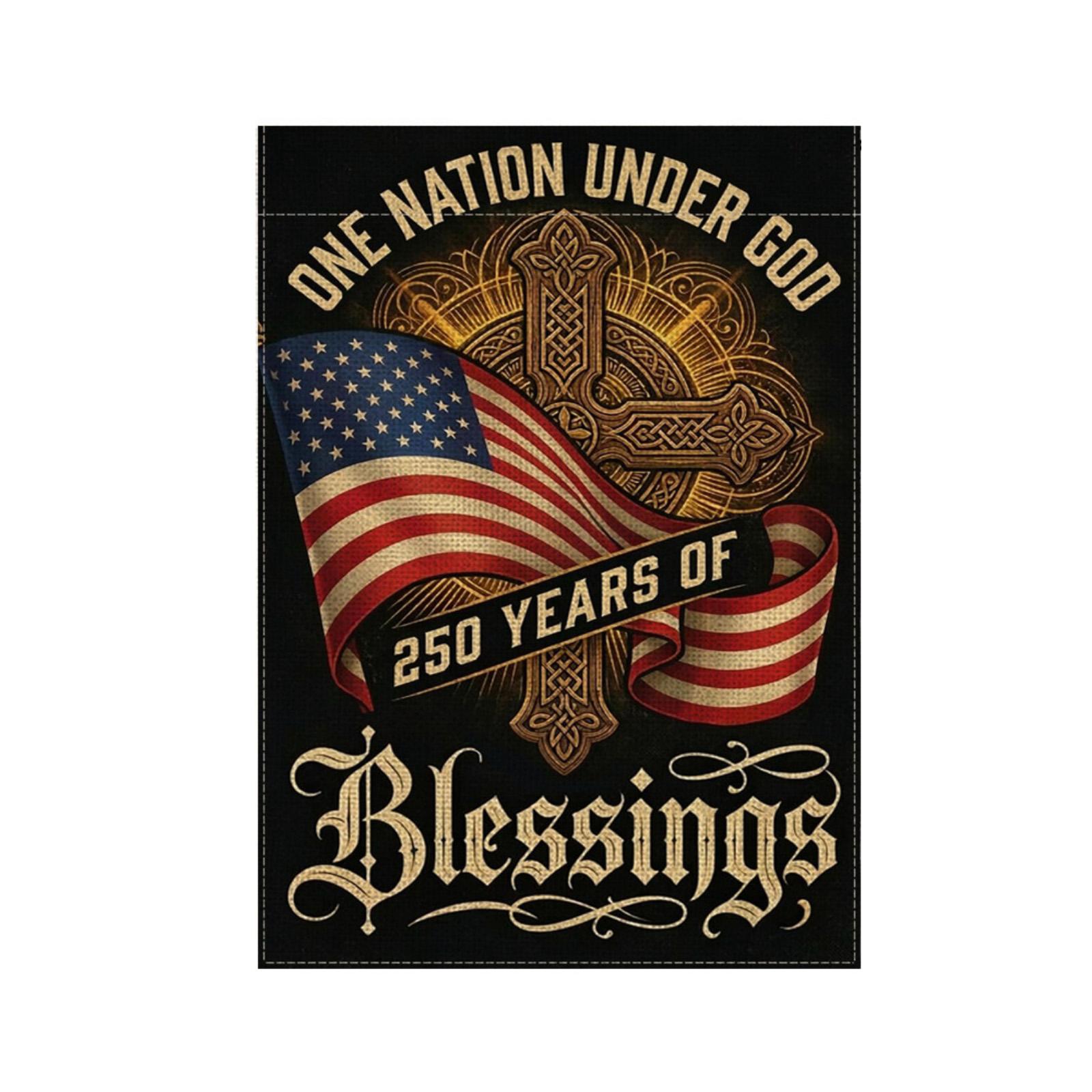 

0th Independence Day Garden Flag Outdoor Garden Courtyard Photo Decoration Flag Hanging One Size