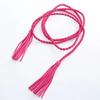 Leather Designer Braid Waist Belt With Tassel