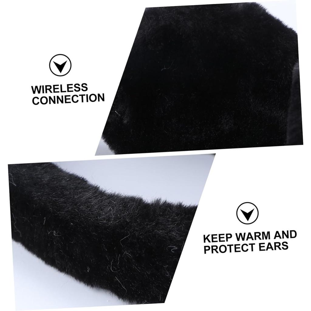 Plush Wireless Headphones, Warm Folding and Portable Computer Fuzzy Headset Women, 5.0 Wireless Earpiece for Autumn and Winter Sport Running