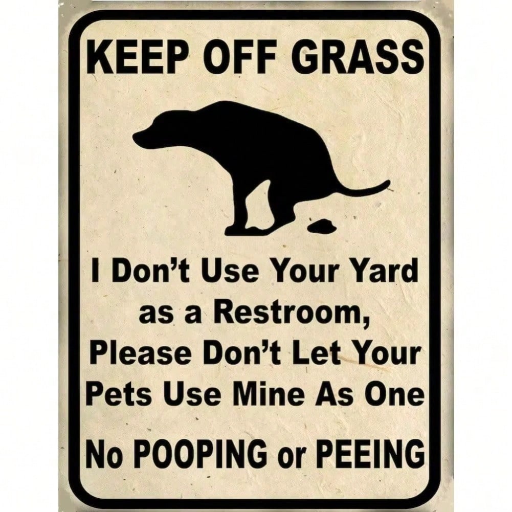 Keep Off Grass Metal Sign 8x12 Inch Outdoor Warning Lawn Decor No Dogs Pooping