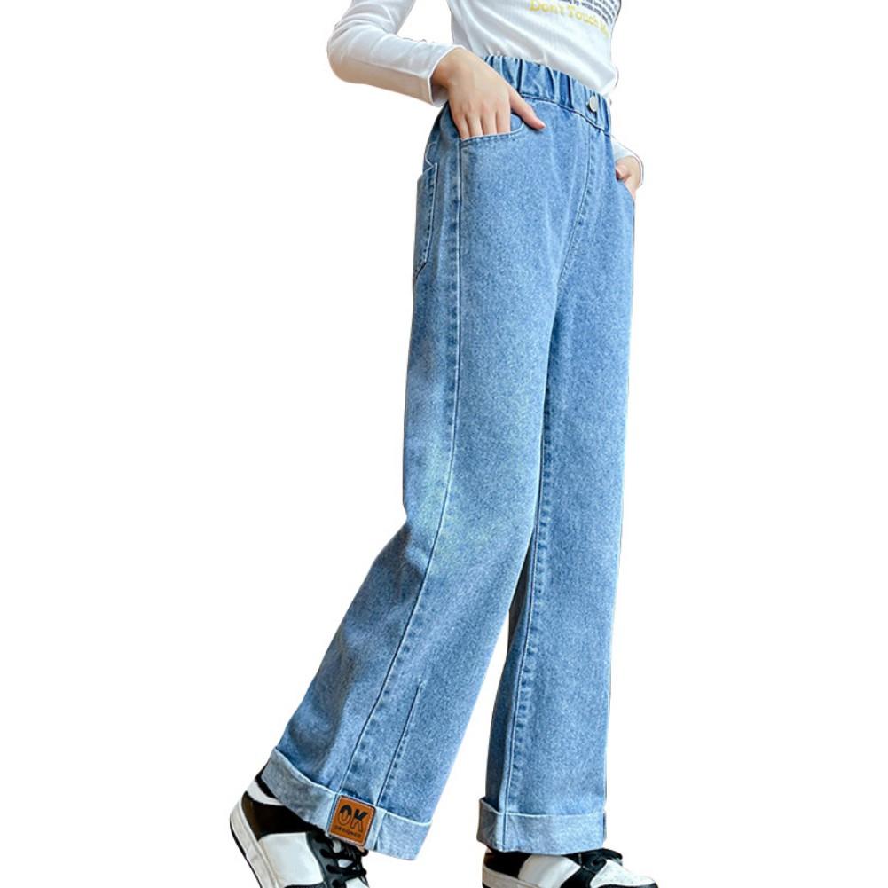 Pantalon large fille pantalon droit pantalon confortable enfant