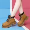 Autumn and Winter British Style Outdoor Short Boots, Big Yellow Boots, Women's Heightening Single, Lightweight Thick-soled Martin Boots