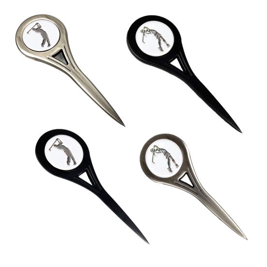 Divot Tool Ergonomic Design Golf Training Aids Single-tooth Golfing Pitch Repair Ball Marker