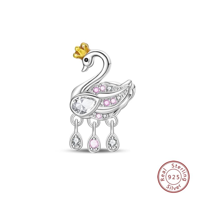 100% Copper Cat Elephant Capybara Bear Swan Easter Egg Love Charms Beads Fit 3Mm Original Bracelets Diy Jewelry