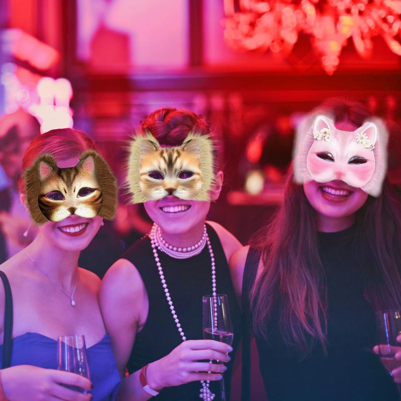 17 szt. Ręcznie Rysowane DIY Prezenty Świąteczne Zwierzę Kot Lis Maska DIY Graffiti Maska na Pół Twarzy Impreza Dostępnych Wiele Opcji